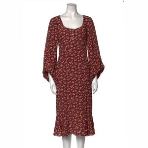 Staud Mushroom midi Dress brown- size 2 never been worn- new with tags
